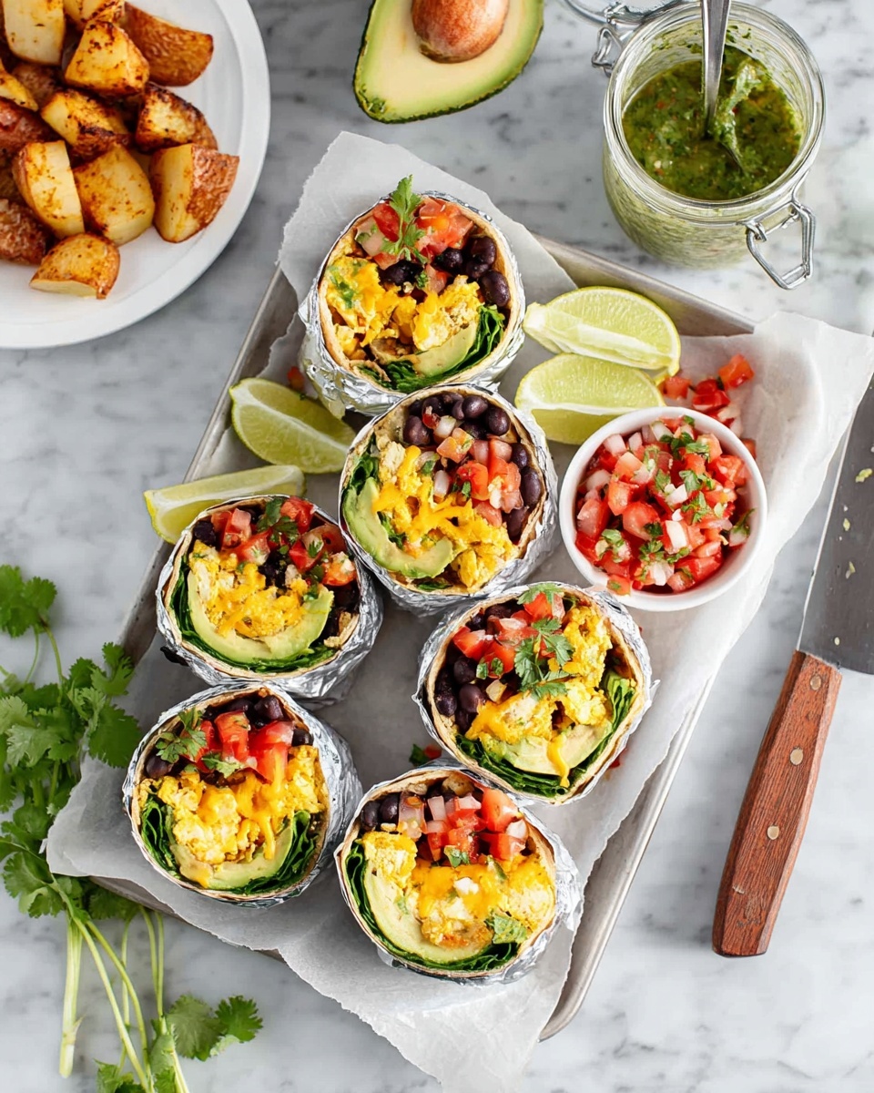 Breakfast Burrito with Roasted Potatoes, Scrambled Eggs, and Fresh Veggies Recipe