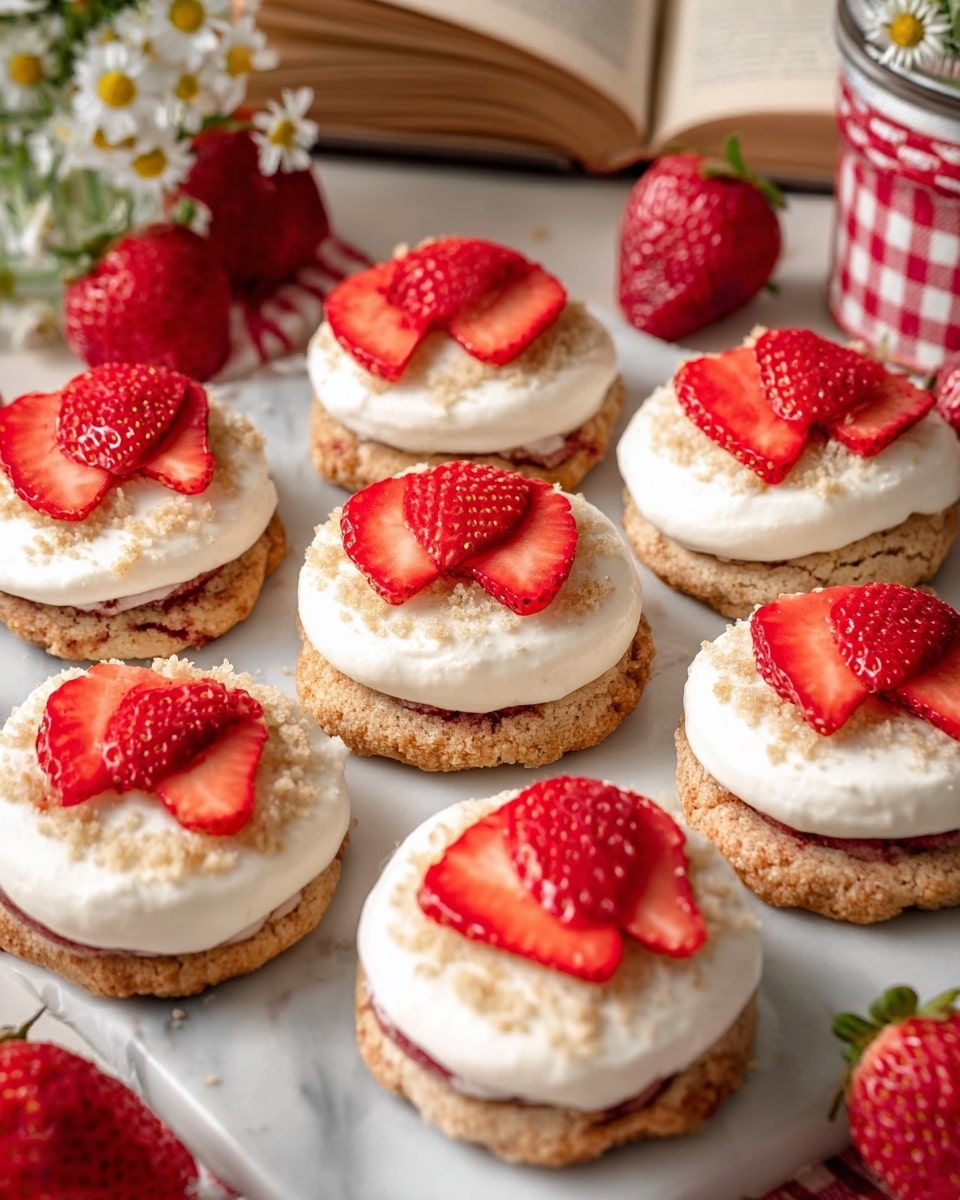 Strawberry Shortcake Cookies with Mascarpone Whipped Cream and Shortcake Crumble Recipe
