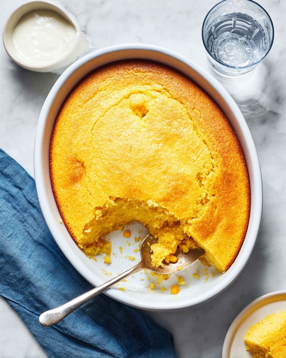 Spoon Bread with Creamed Corn, Sour Cream, and Honey Recipe