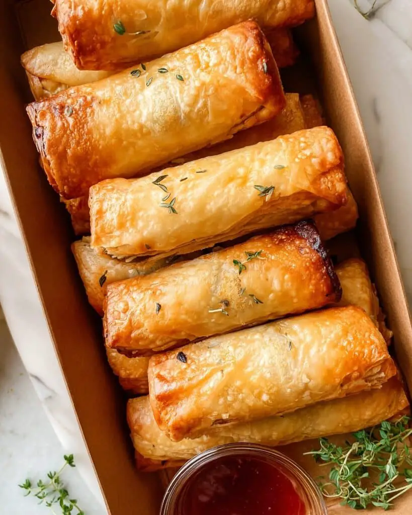 Crispy Baked Feta Rolls with Sweet Spicy Chili Sauce Recipe