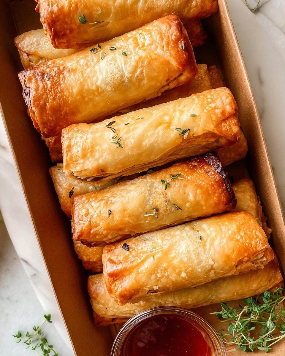 Crispy Baked Feta Rolls with Sweet Spicy Chili Sauce Recipe