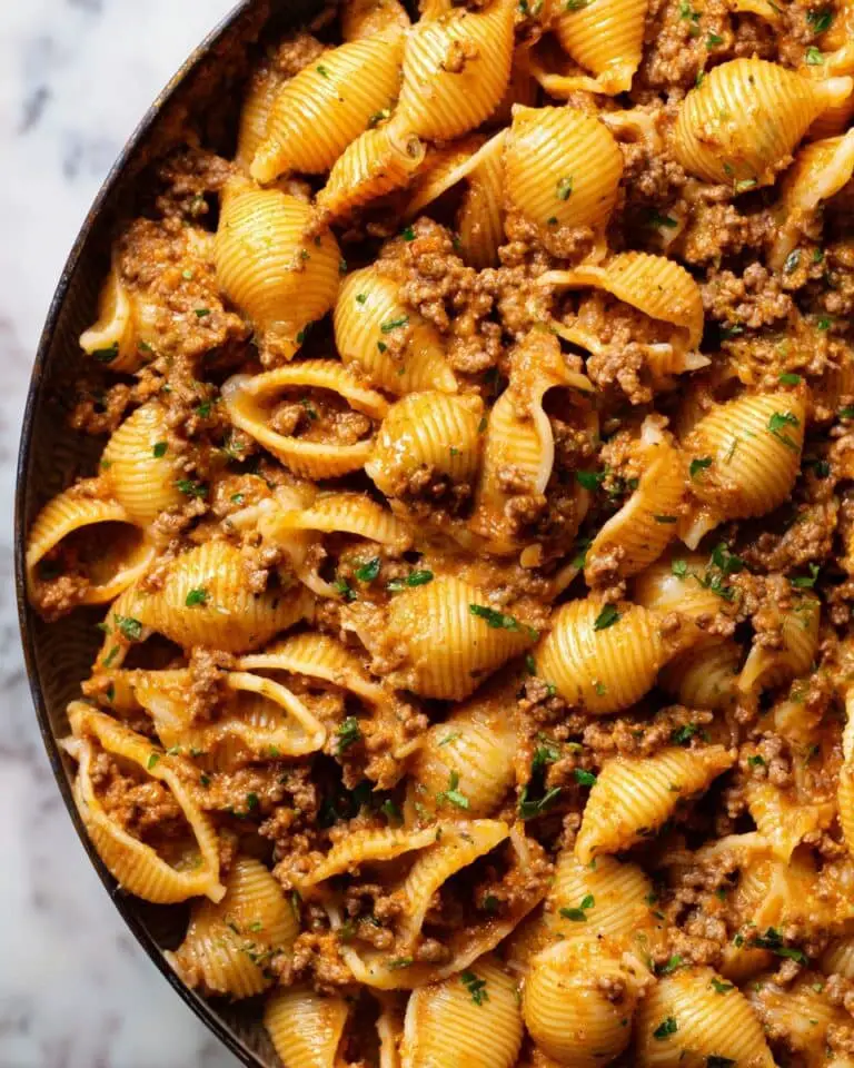 Creamy Beef and Shells Recipe