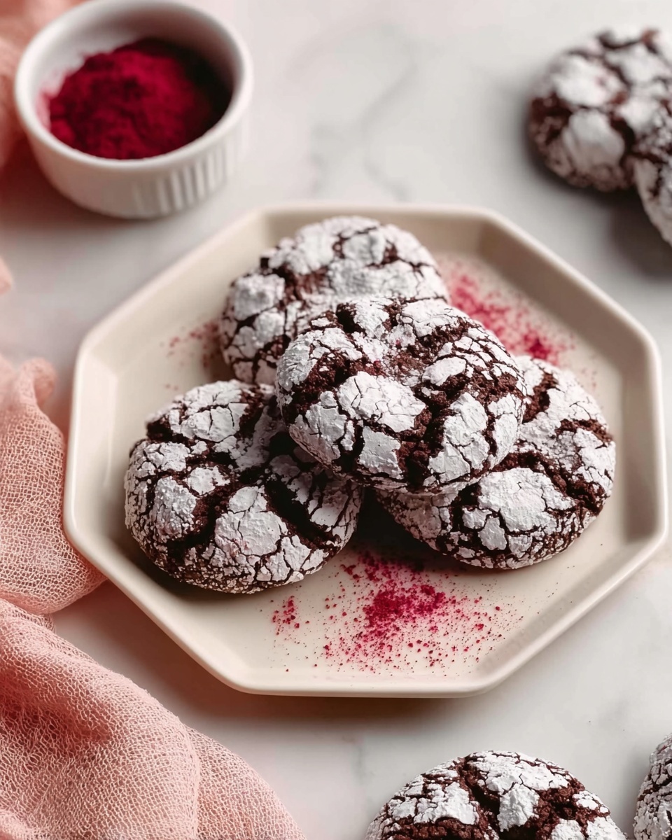Chocolate Raspberry Crinkle Cookies Recipe