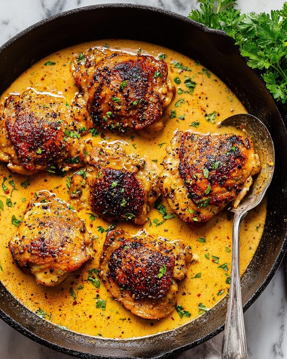 Skillet Chicken Thighs with Lemon Cream Sauce Recipe