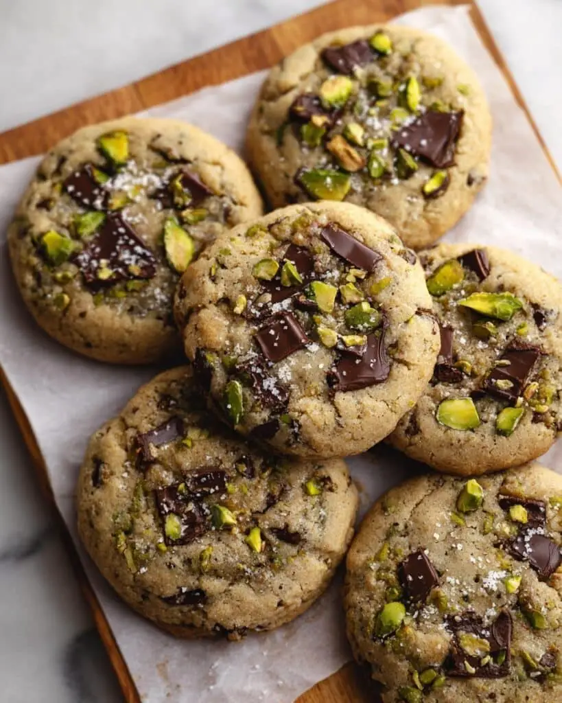 Pistachio Cream Stuffed Cookies with Chocolate and Nuts Recipe