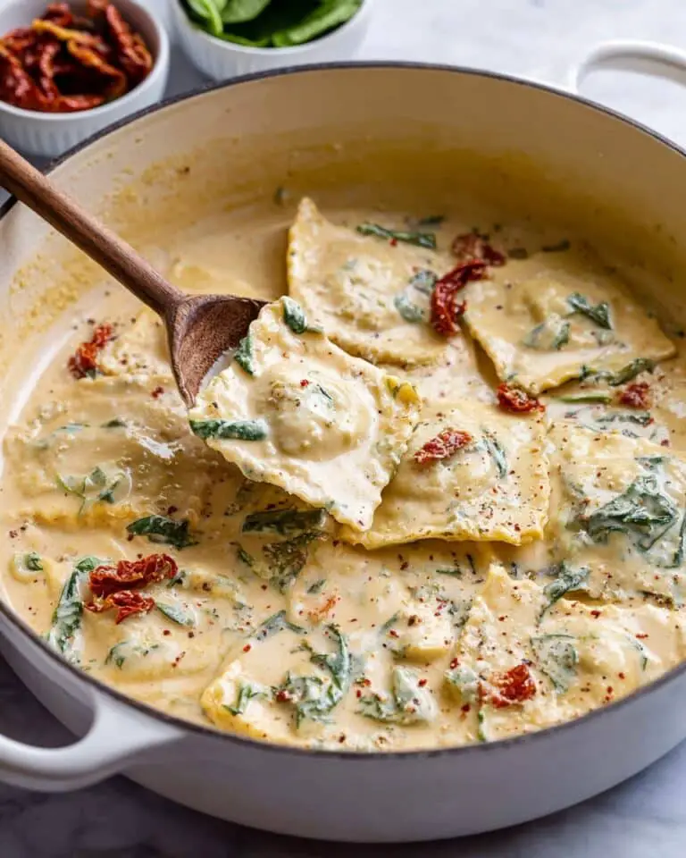Creamy Tuscan Garlic Ravioli Recipe