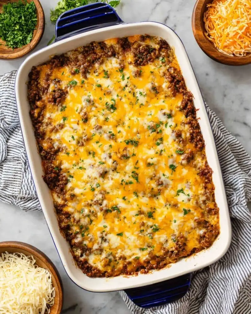 Easy Cheesy Hamburger Potato Casserole Recipe
