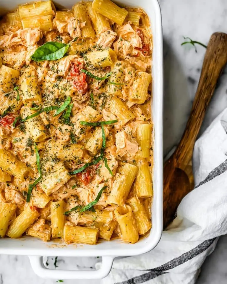 Baked Feta Pasta with Salmon Recipe