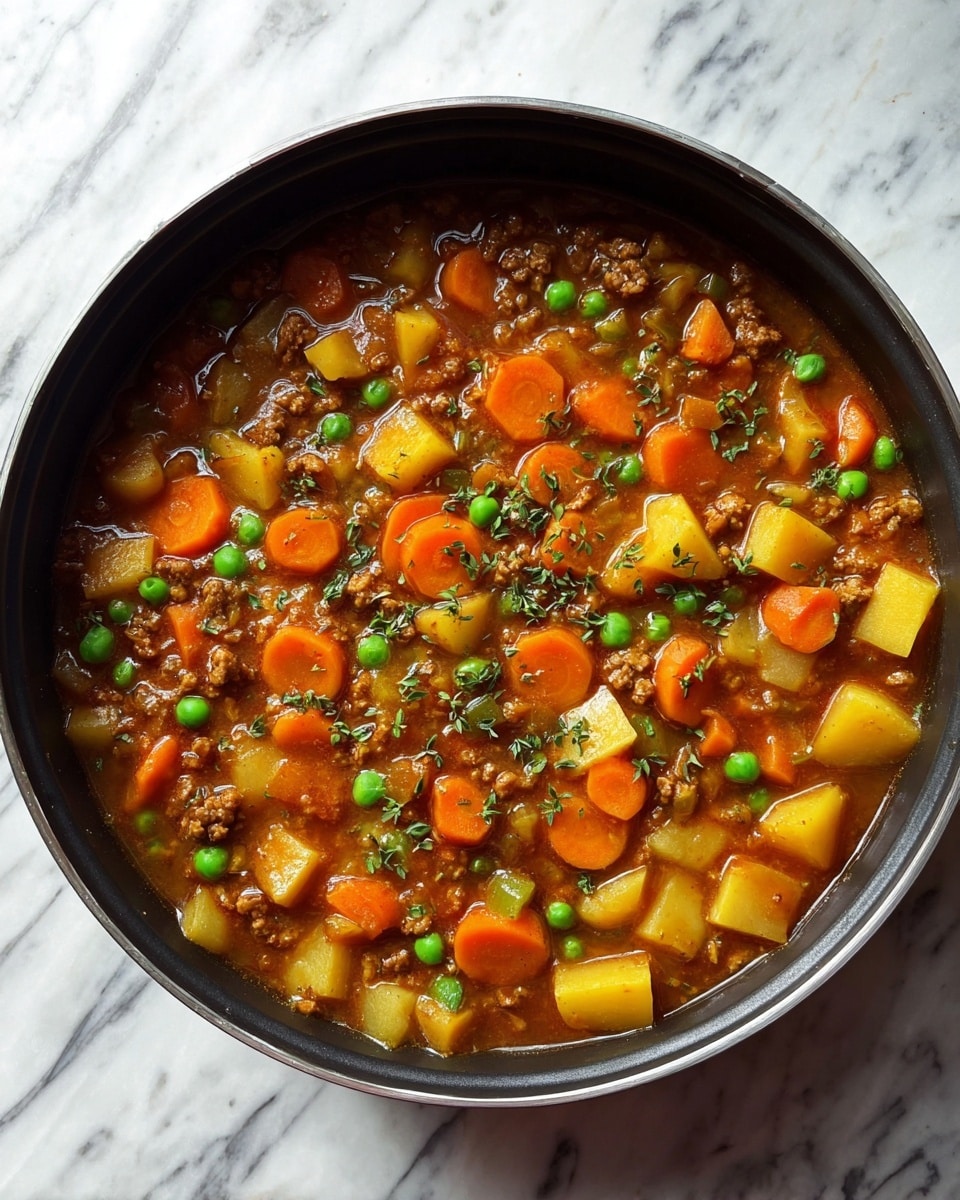 Hearty Hamburger Stew with Vegetables and Tomato Paste Recipe