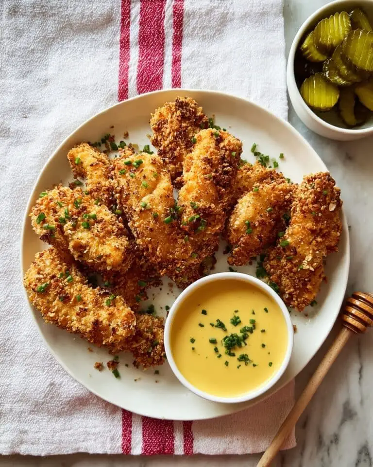 Crispy Baked Chicken Tenders with Honey Mustard Dipping Sauce Recipe