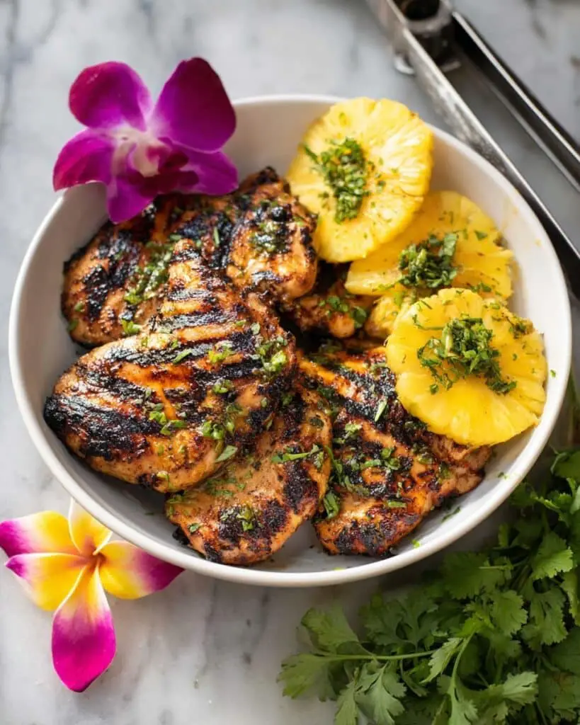 Jerk Chicken with Mango Avocado Salsa and Coconut Rice Recipe