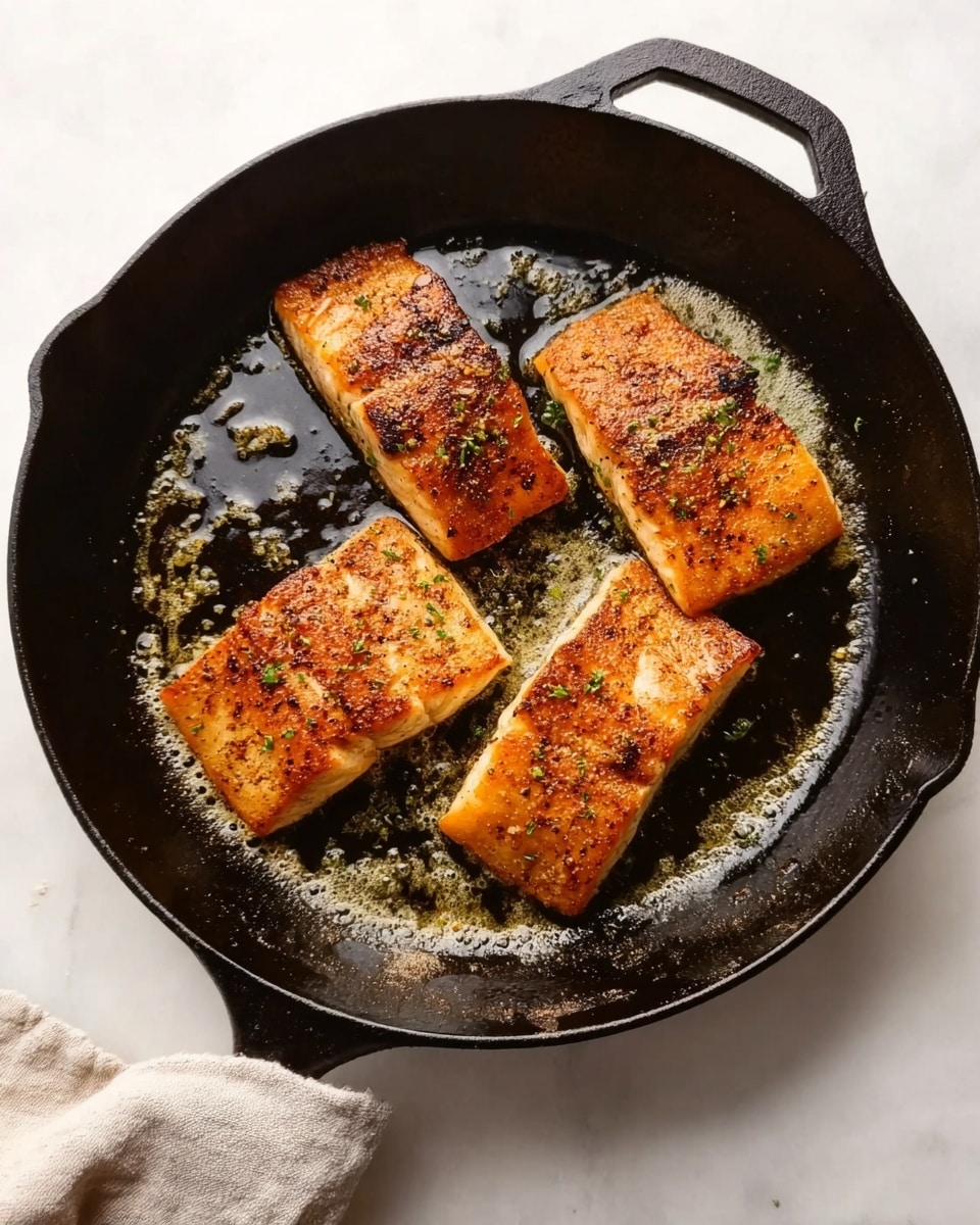 Garlic Butter Pan-Seared Halibut Recipe
