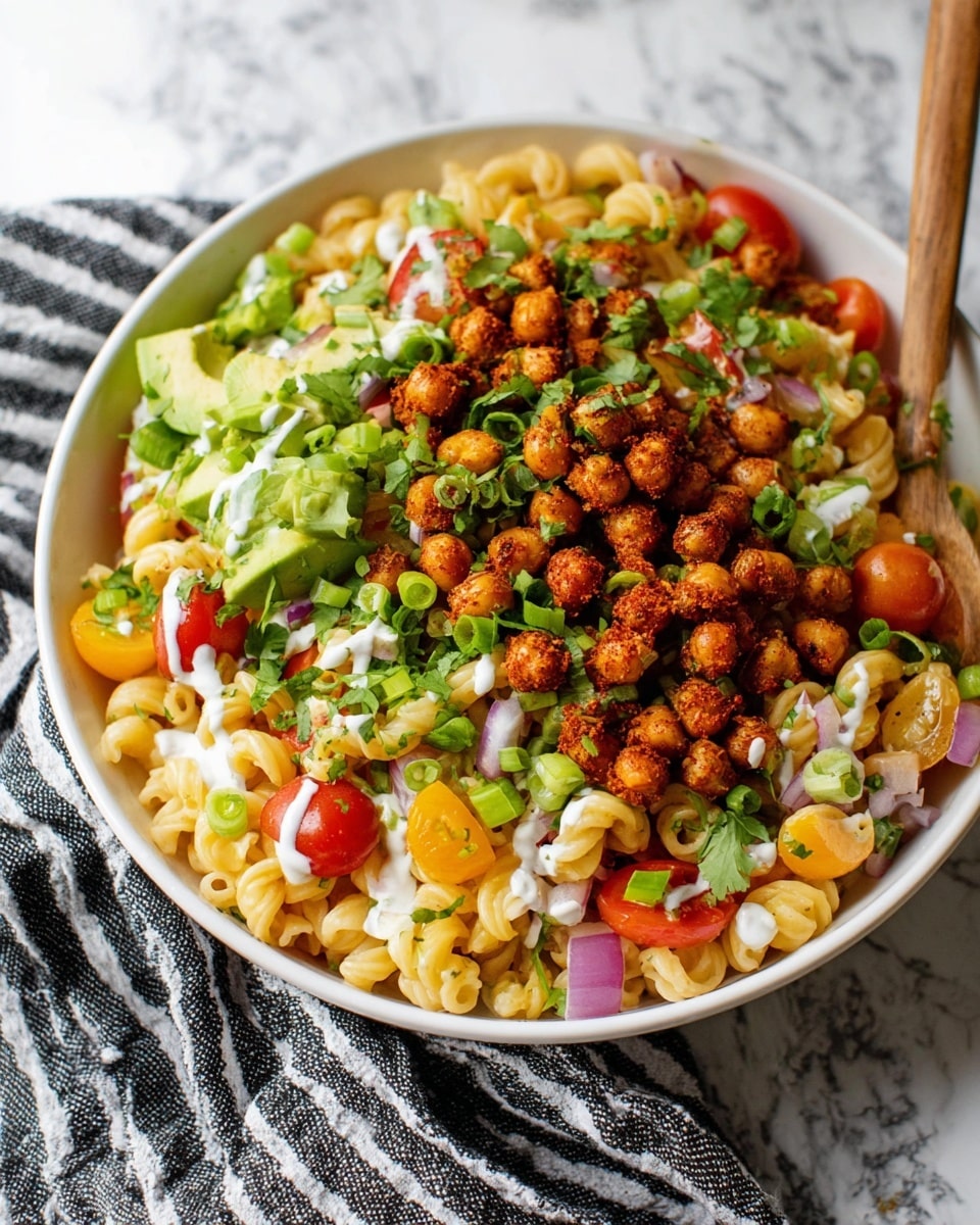 Buffalo Chickpea Pasta Salad Recipe