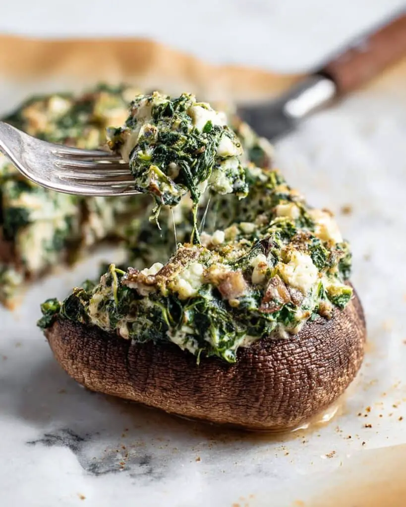 Spinach and Cheese Stuffed Portobello Mushrooms Recipe