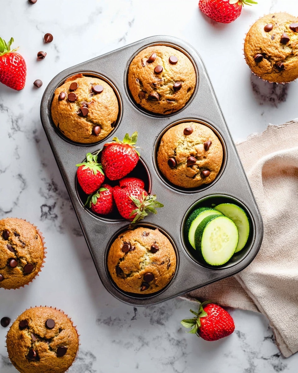 Chocolate Chip Zucchini Strawberry Muffins Recipe