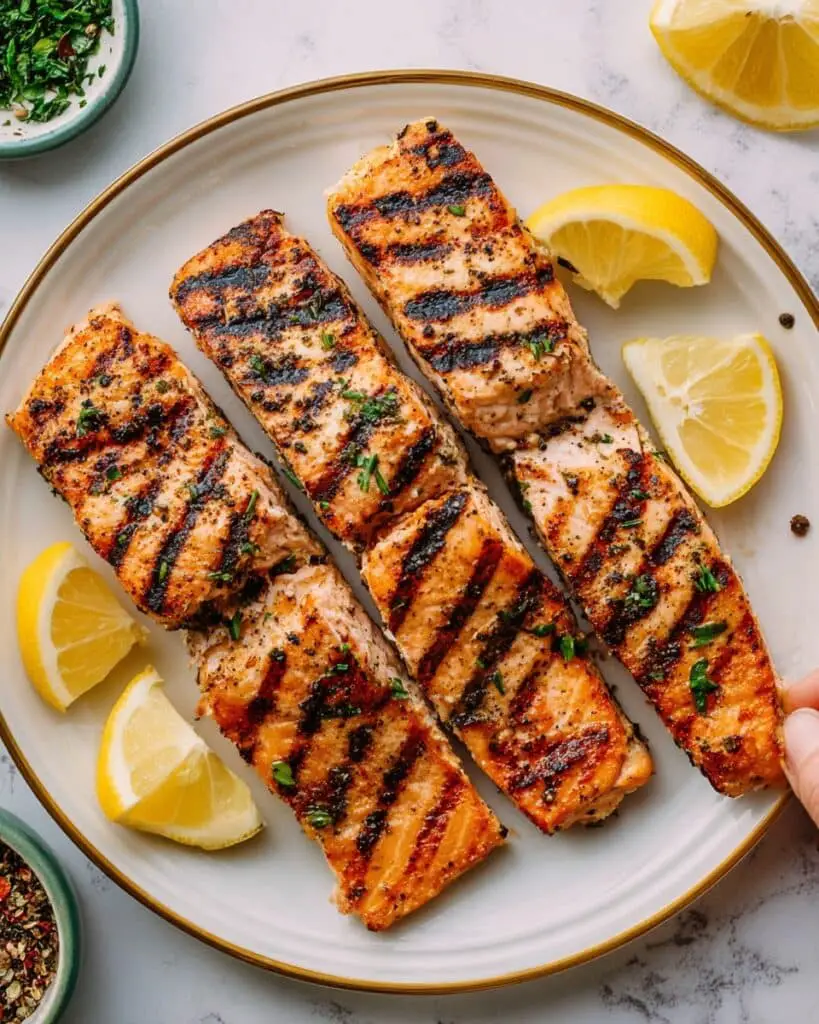 Grilled Salmon with Caramelized Sugar and Lemon Recipe