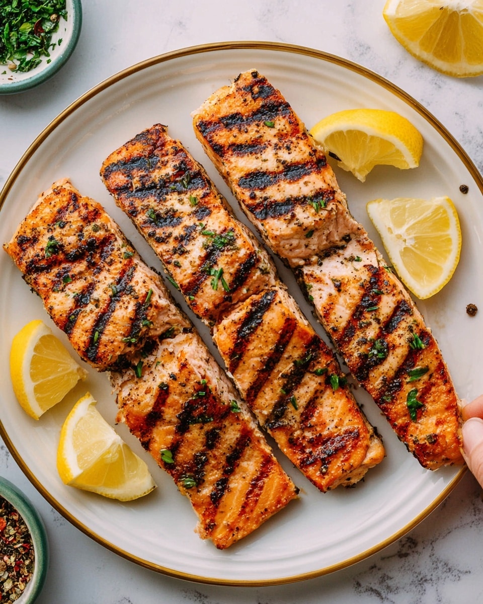 Grilled Salmon with Caramelized Sugar and Lemon Recipe