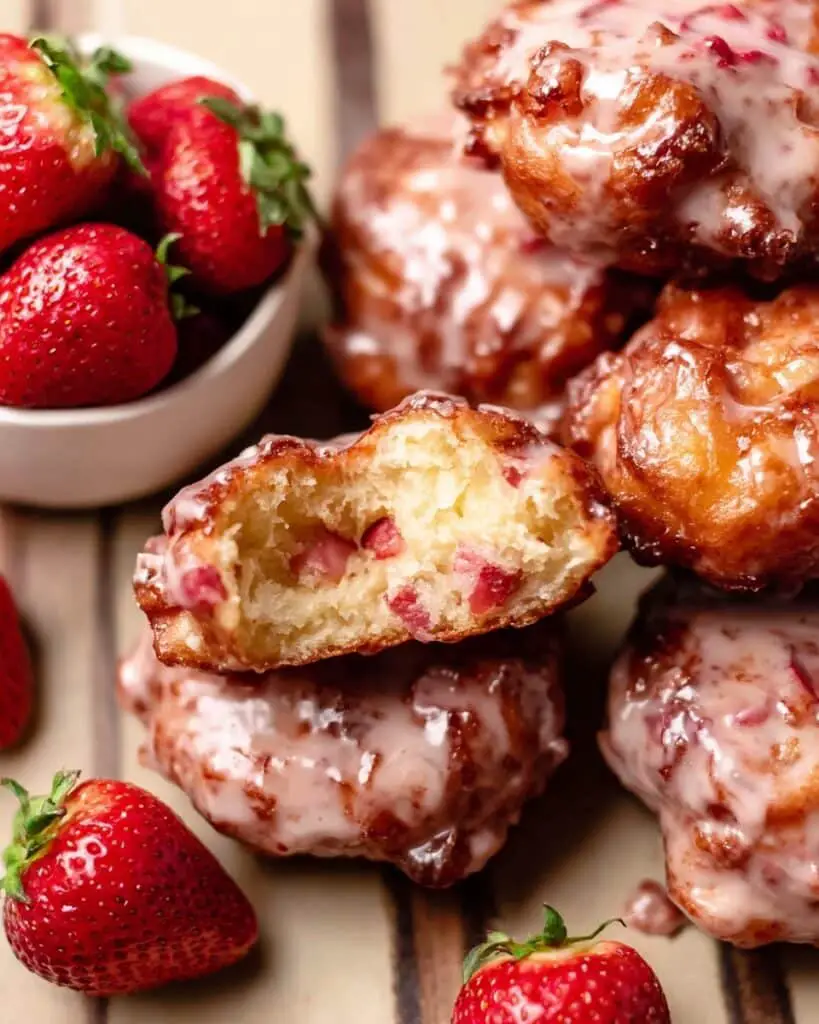 Strawberry Fritters with Strawberry Glaze Recipe