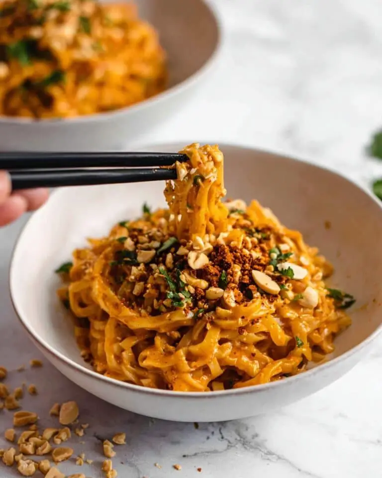 Spicy Peanut Chicken Noodles Recipe