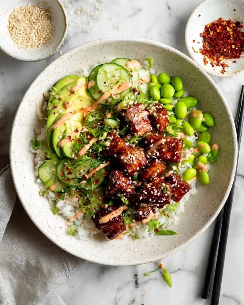 Honey Sriracha Salmon Bowls Recipe