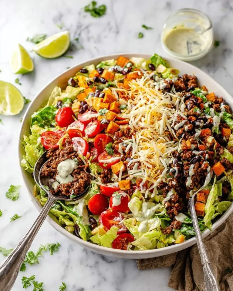 Cheesy Taco Salad with Cilantro Lime Dressing Recipe