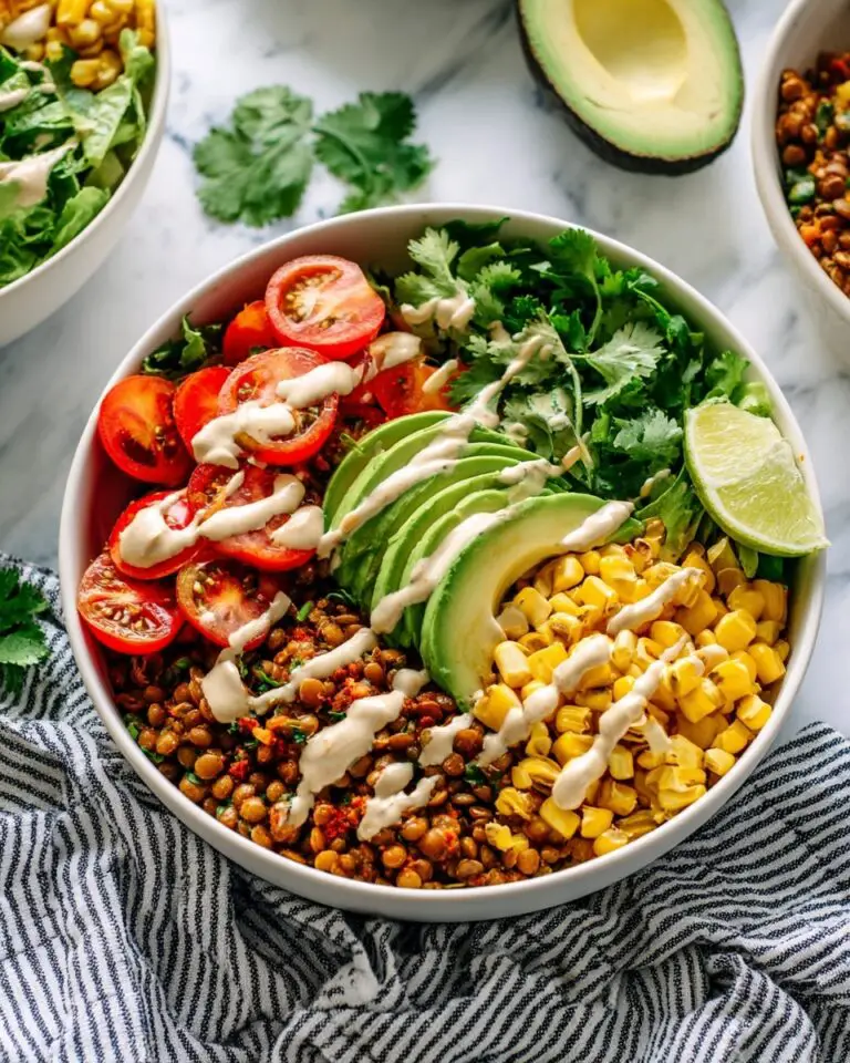 Lentil Taco Salad with Creamy Cashew Salsa Dressing Recipe