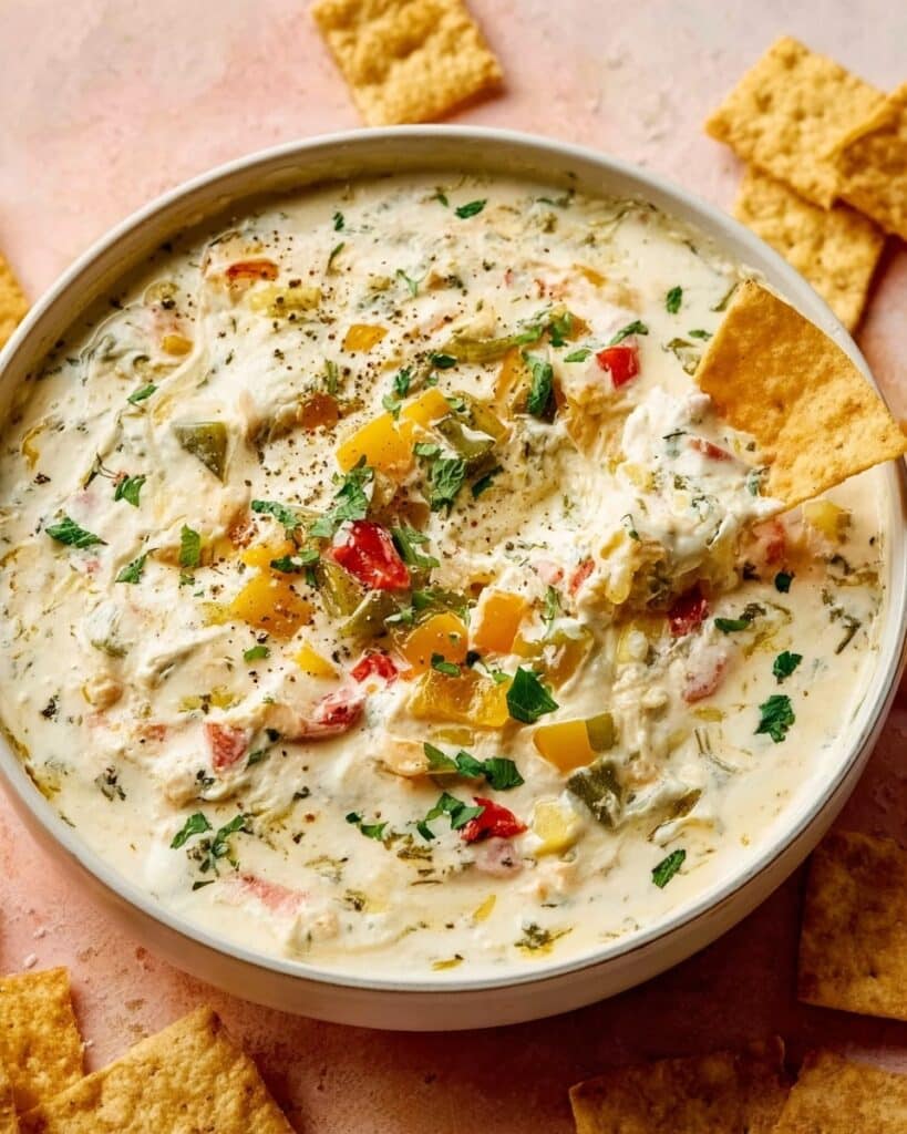 High Protein Cottage Cheese Giardiniera Dip Recipe