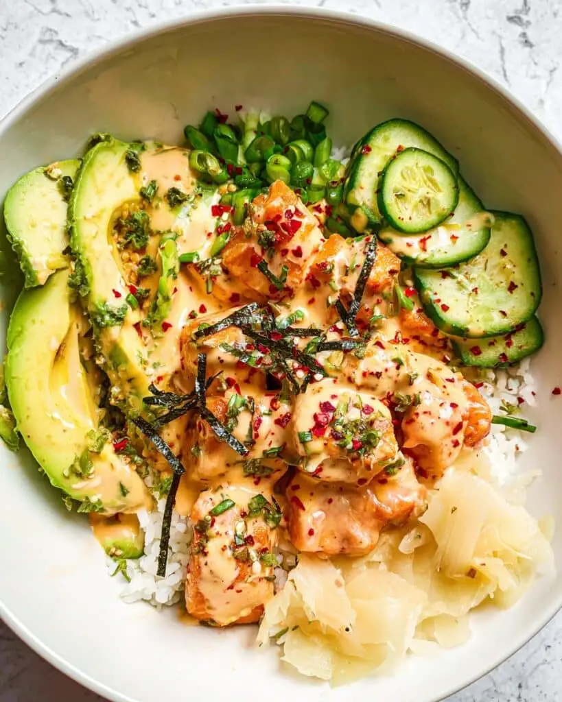 Spicy Salmon Sushi Bowls Recipe