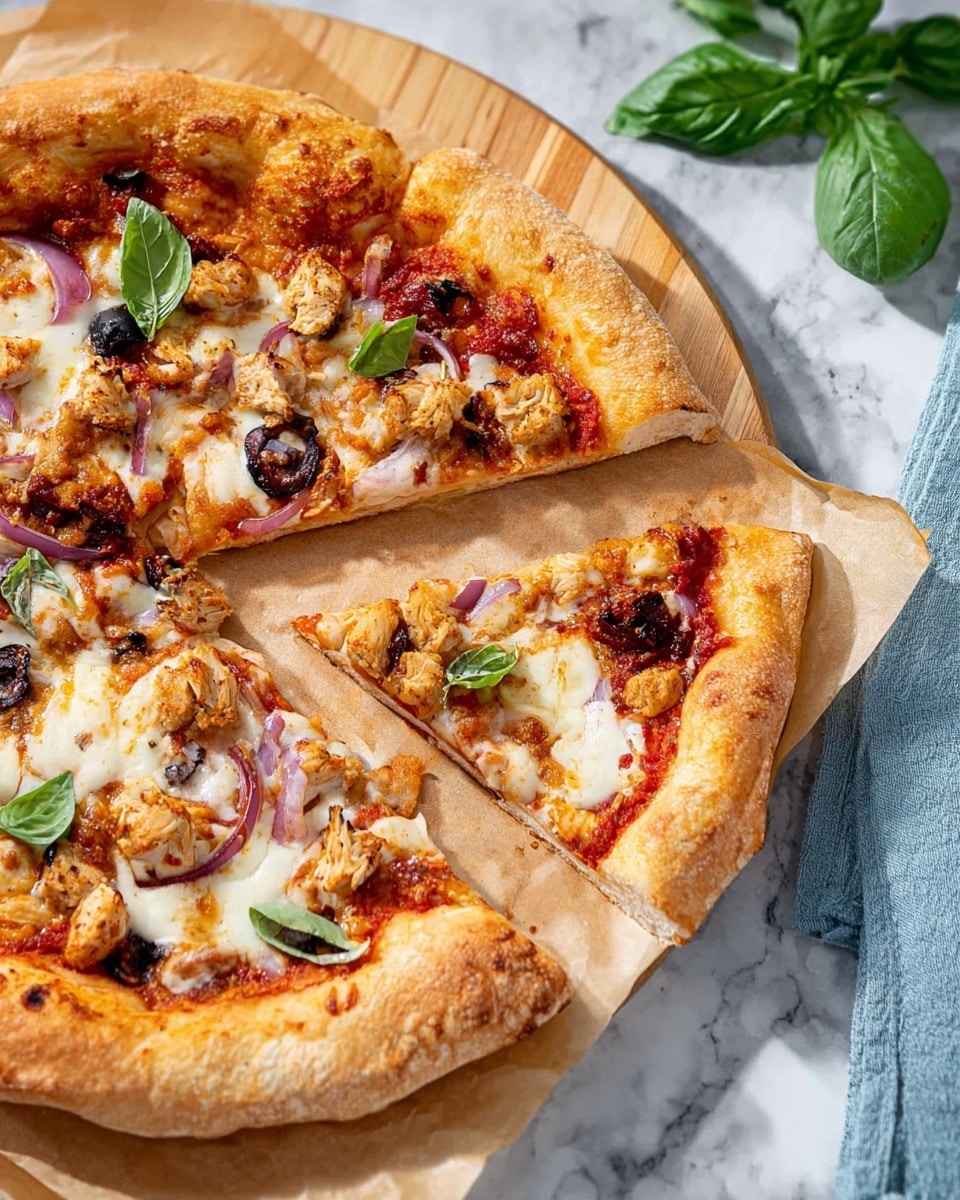 Tuna Pizza with Onions and Black Olives Recipe