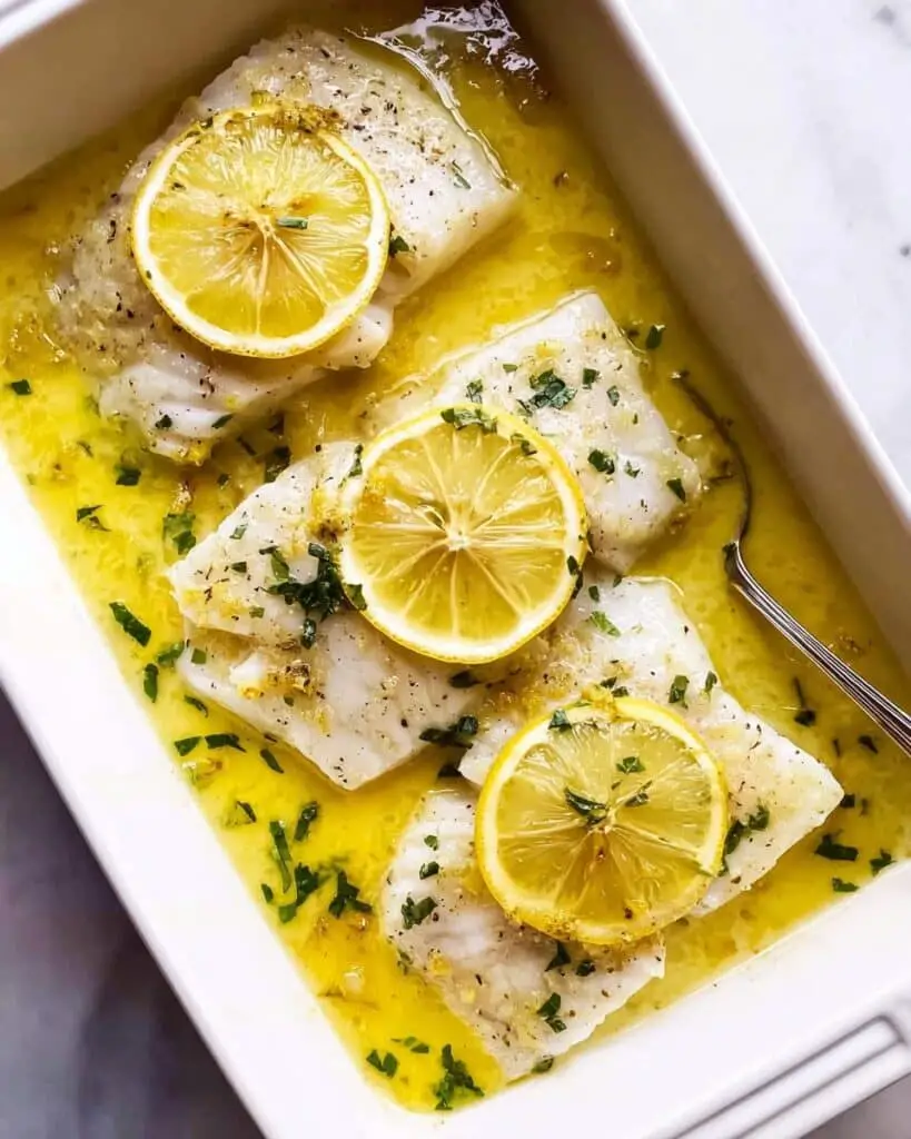 Garlic Butter Lemon Baked Cod Recipe