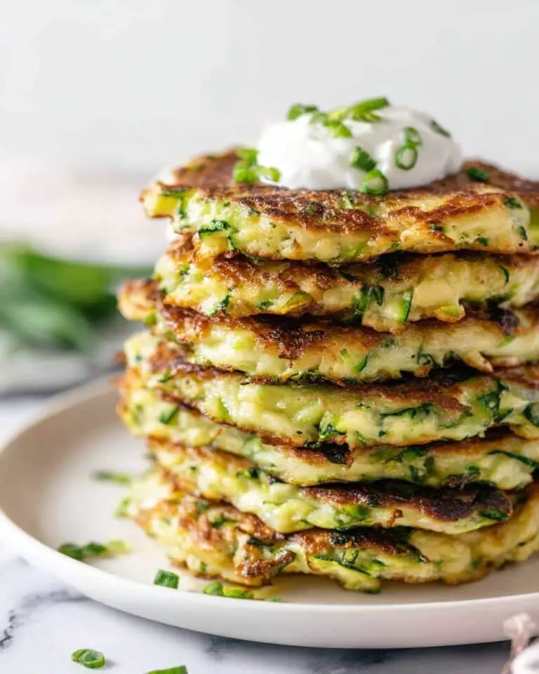 Crispy Zucchini Fritters with Yogurt and Green-Onion Garnish Recipe