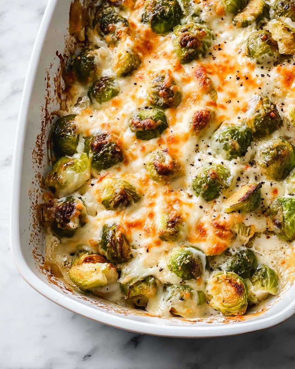 Garlicky Creamy Brussels Sprouts Au Gratin Recipe