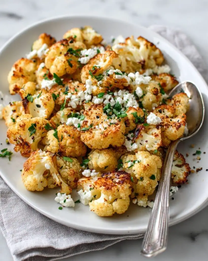 Greek Roasted Cauliflower with Feta and Herbs Recipe