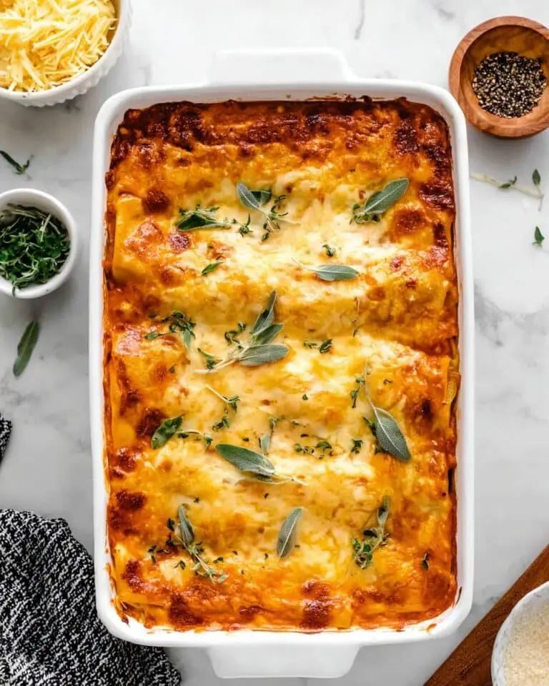 Vegetarian Pumpkin Spinach Lasagna Recipe
