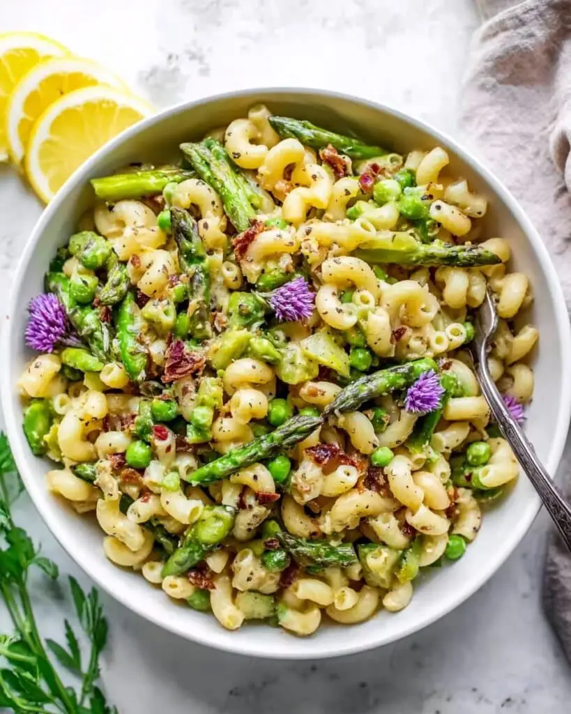 Lemon-Dijon Asparagus and Pea Macaroni Salad Recipe