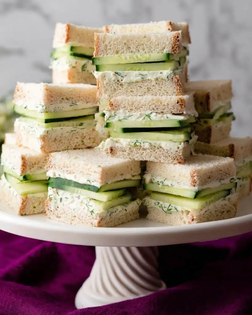 Cucumber Sandwiches with Cream Cheese and Fresh Herbs Recipe