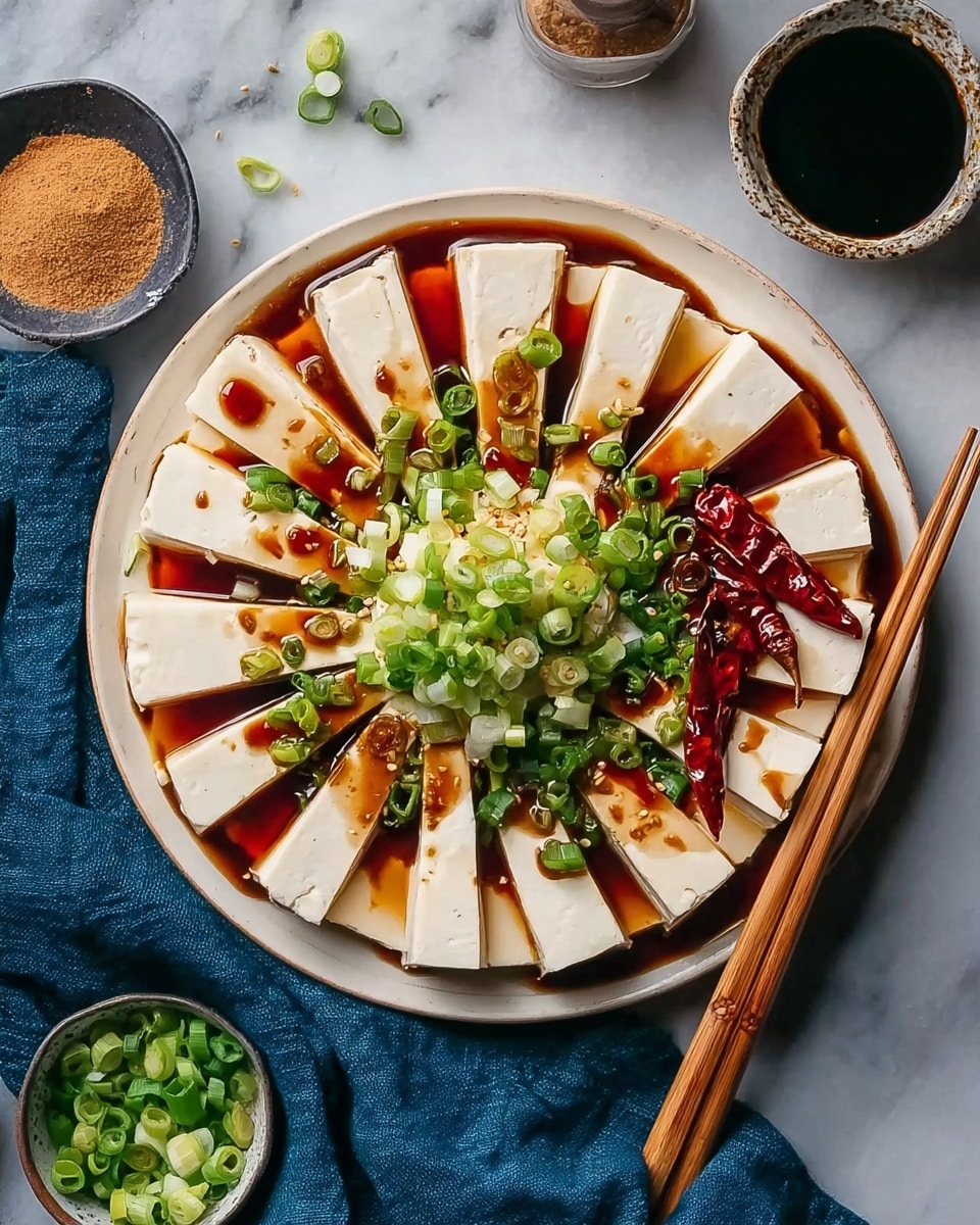 Easy Steamed Tofu with Aromatic Chili-Ginger Oil Recipe