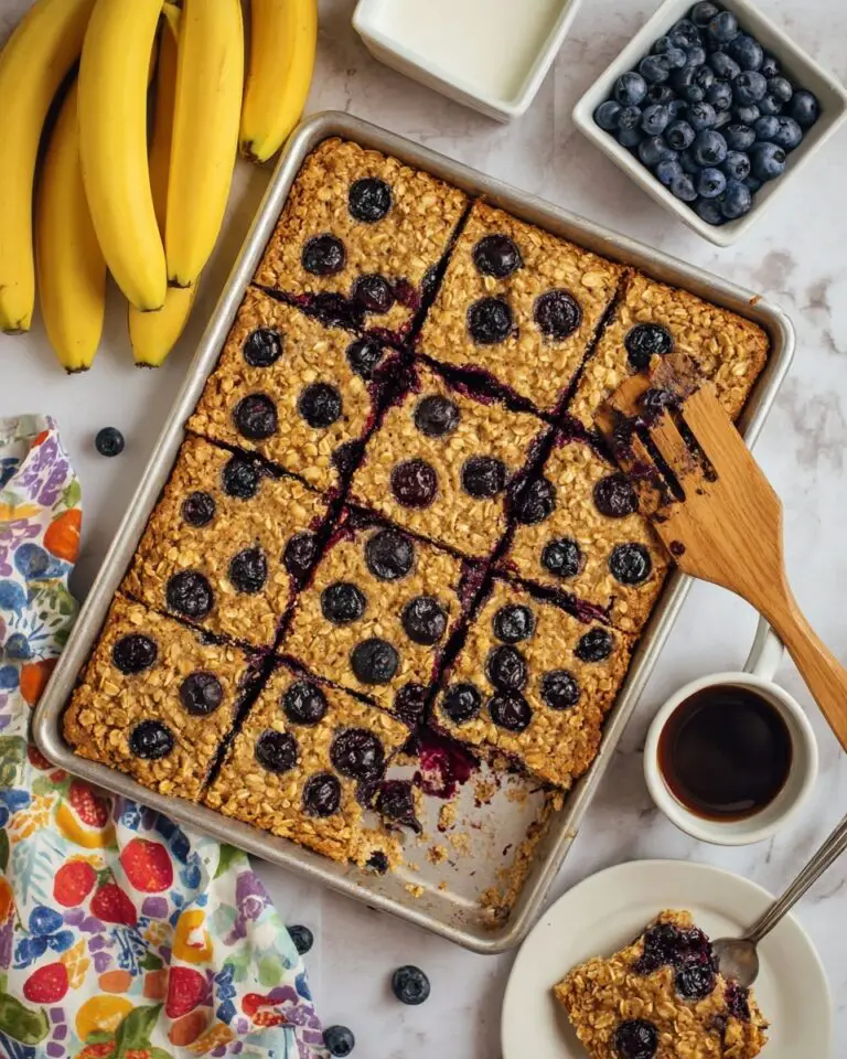 Easy Sheet Pan Blueberry Oatmeal Pancakes Recipe