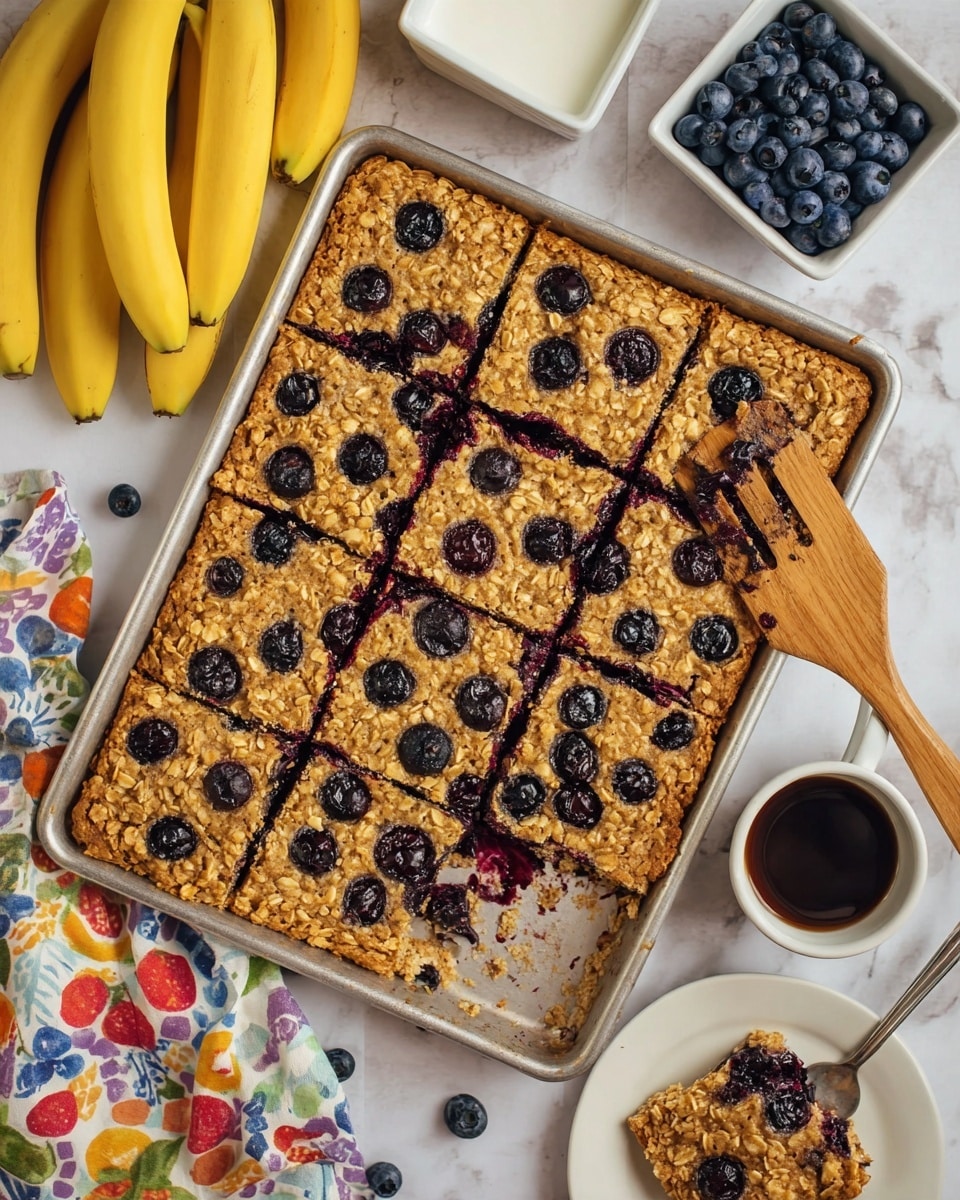 Easy Sheet Pan Blueberry Oatmeal Pancakes Recipe