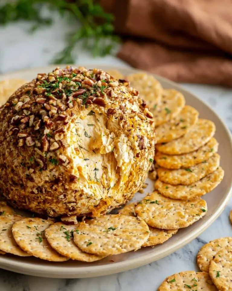 Vegan Cashew Cheese Ball with Pecans and Fresh Dill Recipe