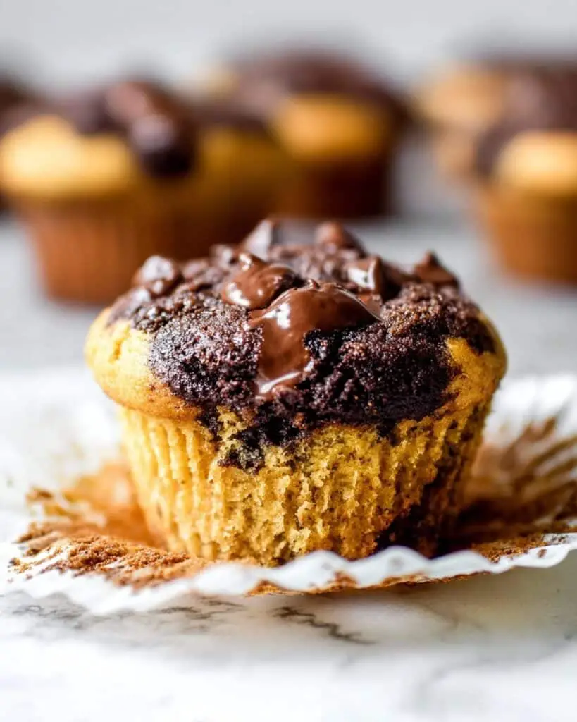 Healthy Marbled Chocolate Pumpkin Muffins Recipe