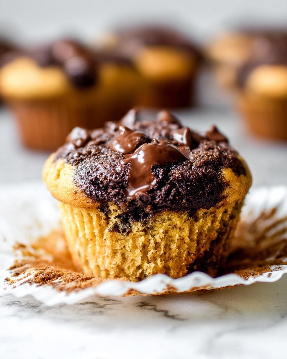 Healthy Marbled Chocolate Pumpkin Muffins Recipe