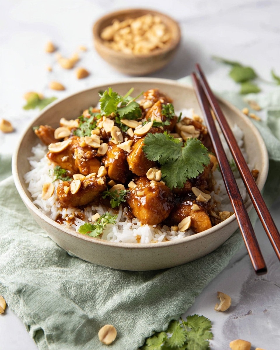 Peanut Chicken Skillet with Lime and Cilantro Recipe