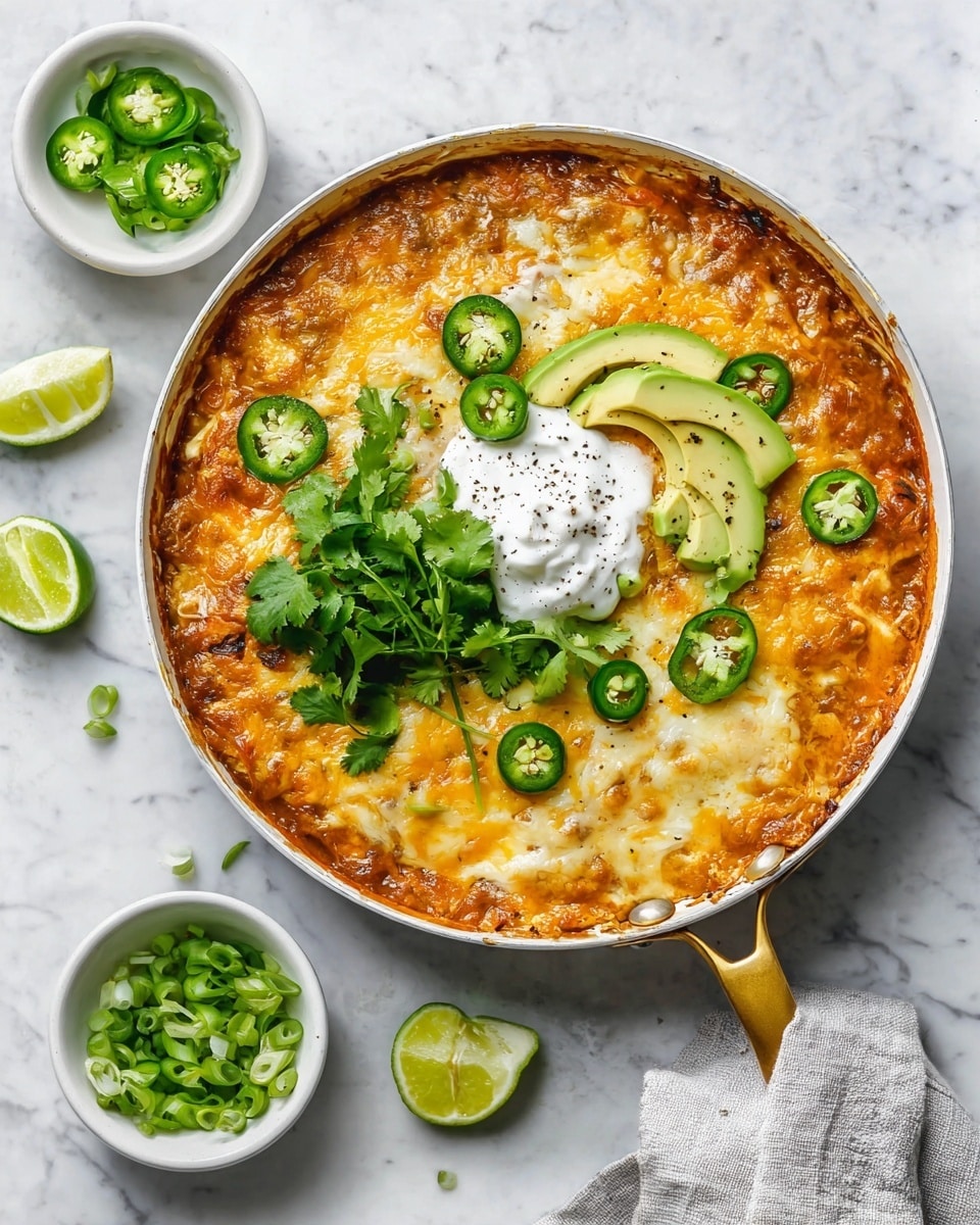 Green Chile Chicken Skillet Enchiladas Recipe