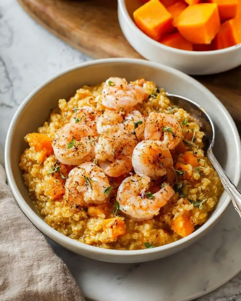 Cheesy Butternut Squash Rice with Shrimp Recipe