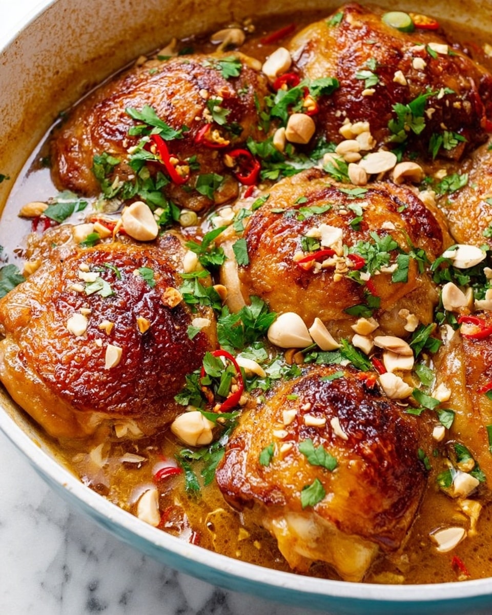 Thai Peanut Chicken with Coconut Cream and Red Chillies Recipe