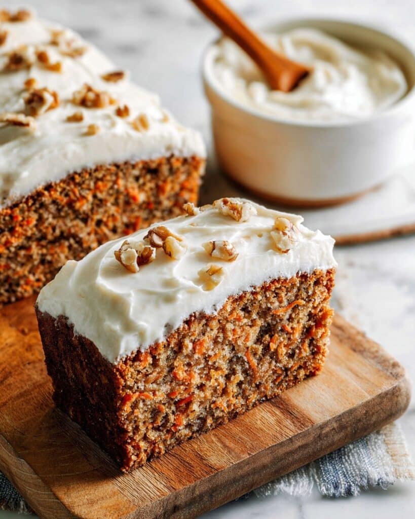Vegan Banana Carrot Bread with Cream Cheese Icing Recipe