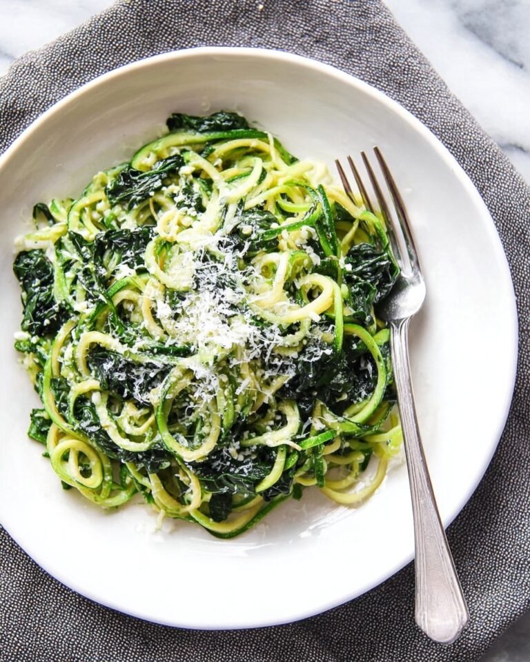 5-Ingredient Spinach Parmesan Zucchini Noodles Recipe