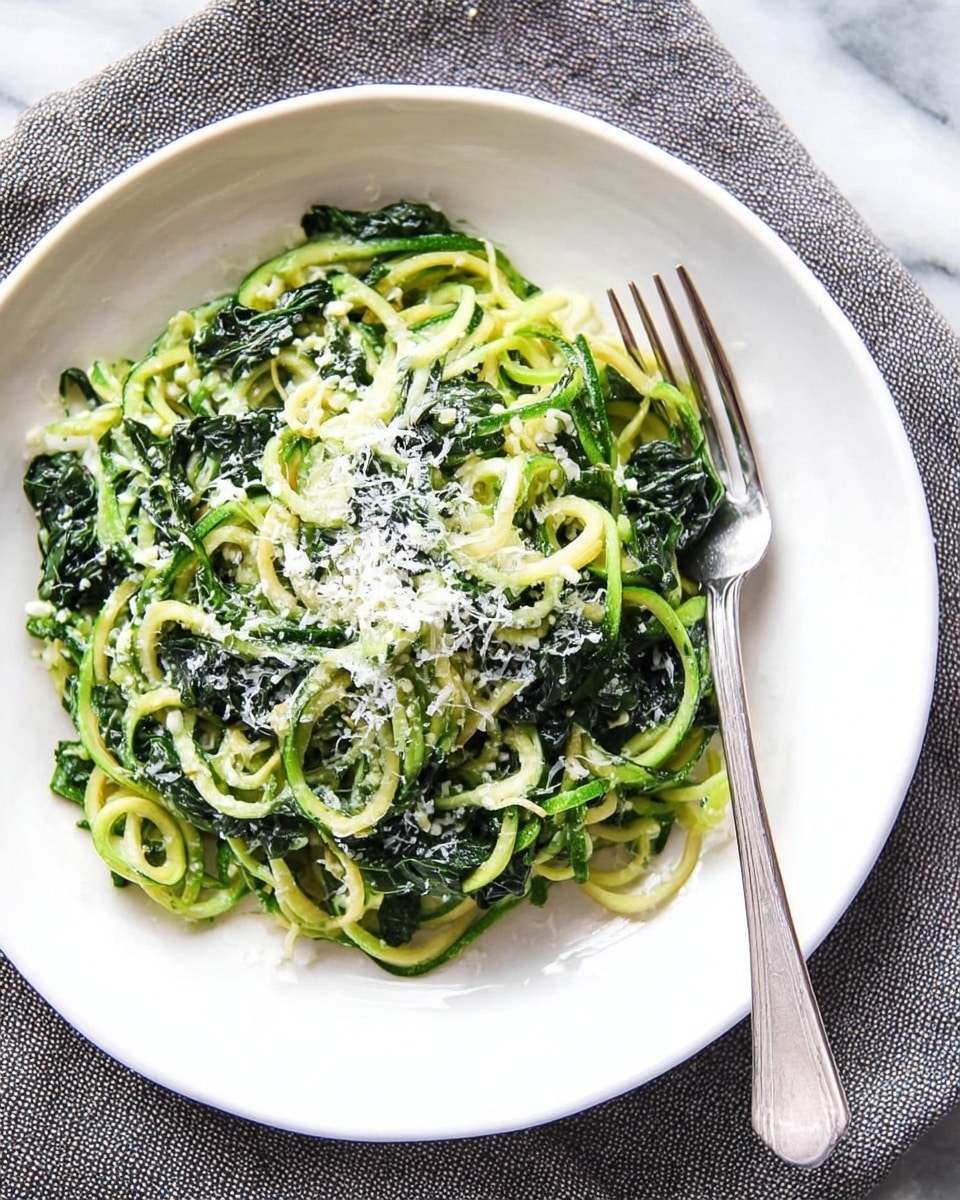 5-Ingredient Spinach Parmesan Zucchini Noodles Recipe