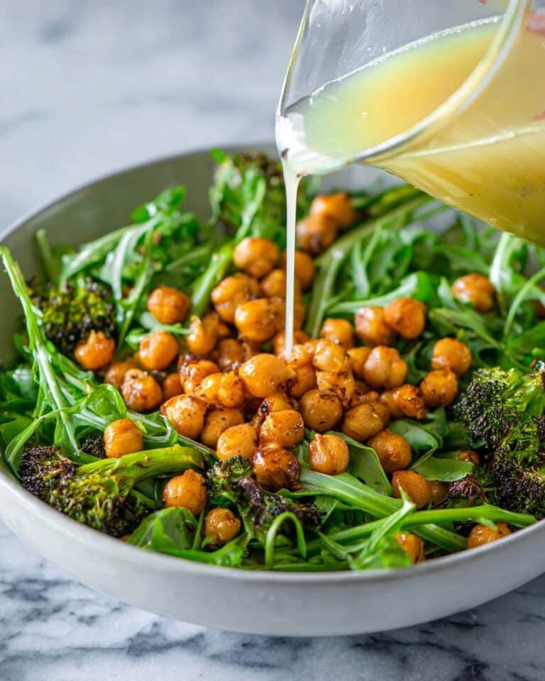 Roasted Broccoli Salad with Arugula and Chickpeas Recipe